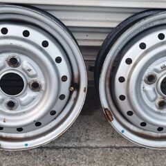 12インチ 12×3.50B 鉄チン4本セット 145R12 6PRなどに スタッドレスタイヤ用にどうぞ※引き取り又は待ち合わせ ※着払いも可の画像