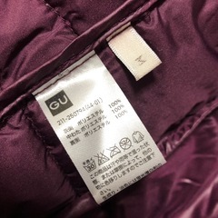 未使用 GU ライトダウン風中綿ジャケット M パープルの画像