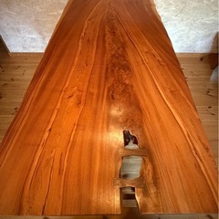 天然木 欅　一枚板ダイニングテーブルの画像