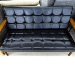 北海道 千歳市/恵庭市 近郊配送 カリモク家具 2人掛けソファ カリモク60 Kチェア2シーター 2Pソファ レザー 店頭でのお受渡し大歓迎の画像