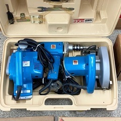 リョービ 大工セット 小天狗 丸ノコ 電気ドリル 電気カンナ ベンチスタンド ドリルスタンド等 セット 【店頭引取限定】の画像