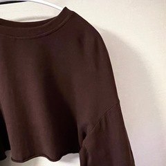 SHEIN シーイン クロップド丈スウェット トレーナー ブラウン S〜Mの画像
