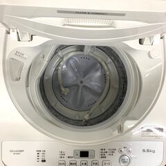 25C501_ジB【2023年製】SHARP シャープ 5.5kg全自動洗濯機 ES-GE5G 単身 生活家電 現状品 中古【来店引き取り歓迎】の画像