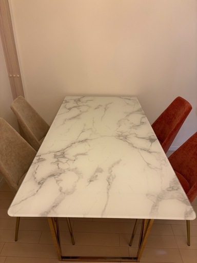 francfranc 大理石テーブル＋椅子4脚
