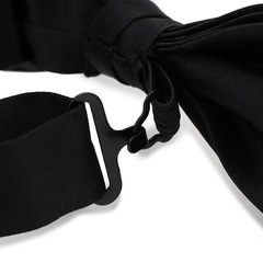 【一度使用のみ】アオキ　シルク100% フォーマル用　蝶タイ　黒無地の画像