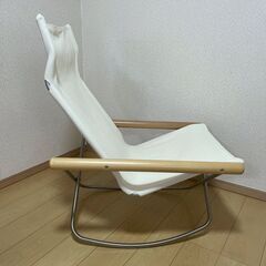 NychairX ロッキング ナチュラル/ホワイト 新居猛 ニーチェアエックス ロッキングチェア 折り畳み椅子の画像