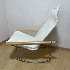 NychairX ロッキング ナチュラル/ホワイト 新居猛 ニーチェアエックス ロッキングチェア 折り畳み椅子の画像