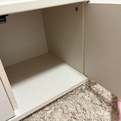 ニトリ テレビ台 ローボード キャスター付き 収納 ホワイトの画像