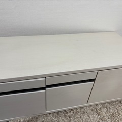 ニトリ テレビ台 ローボード キャスター付き 収納 ホワイトの画像