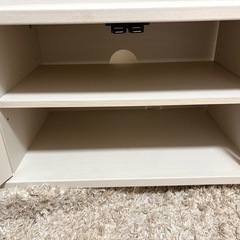 ニトリ テレビ台 ローボード キャスター付き 収納 ホワイトの画像