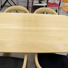 北海道 千歳市/恵庭市 近郊配送 飛騨産業 4人掛け ダイニングセット 侭シリーズ/キツツキ チェア×4 の画像