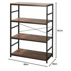 オープンシェルフ 4段 ブラウン・ブラックの画像