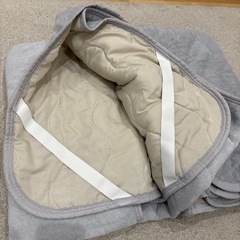 冬用起毛ベッドパッドシングル2枚グレー西川の画像