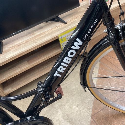 ?超美品?TRIBOW?26インチ?折りたたみ自転車?6段変速ギア?LEDオートライト?黒?1507