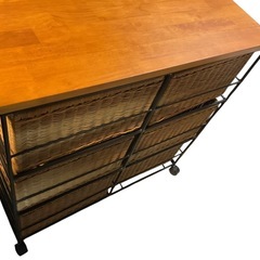 木天板×ラタンバスケットチェスト（8杯）の画像