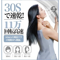 美髪ドライヤー／大風量1200W 超軽量315g！速乾＆4億マイナスイオンの画像