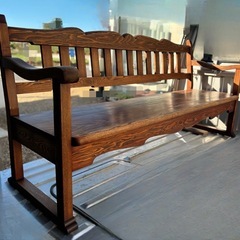 ３人掛けベンチ　木製　長椅子　ダイニングチェアー　　の画像