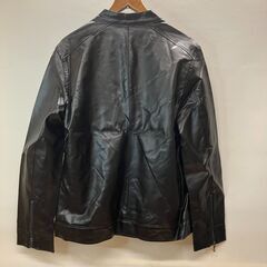 ZIP FIVE フェイクレザー・シングルライダースジャケット（ブラック）メンズ・Lサイズの画像