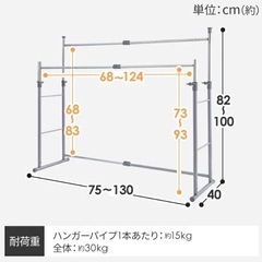 IRIS ハンガーラック 2段タイプ (解体する場合、山手線駅構内渡し可能)の画像
