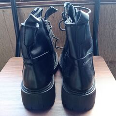 新品 22.5cm レディース ブーツ ブラック 厚底 シューズ ショートブーツ【B071-Z】の画像