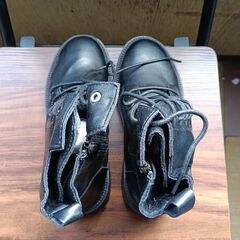 新品 22.5cm レディース ブーツ ブラック 厚底 シューズ ショートブーツ【B071-Z】の画像