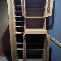 靴箱　シューズラック　鏡付きの画像