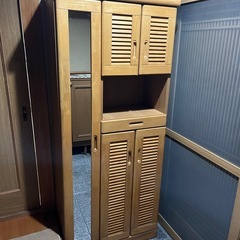 靴箱　シューズラック　鏡付きの画像