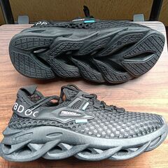 新品 24.5cm レディース スニーカー ブラック 厚底 シューズ 識別番号:【T457-S】の画像