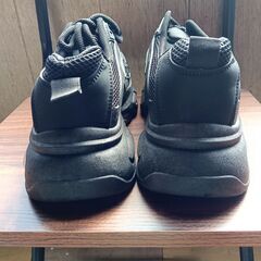新品 25.5cm メンズ スニーカー ブラック 厚底 シューズ 普段着 識別番号:【T458-S】の画像
