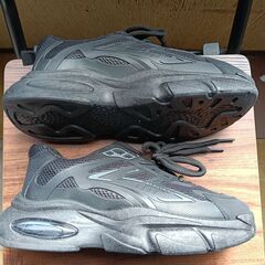 新品 25.5cm メンズ スニーカー ブラック 厚底 シューズ 普段着 識別番号:【T458-S】の画像