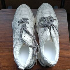 新品 26cm メンズ スニーカー ホワイト 厚底 シューズ 普段着  識別番号:【T459-S】の画像