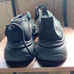 新品 26.5cm メンズ スニーカー ブラック 厚底 シューズ 識別番号:【T460-S】の画像