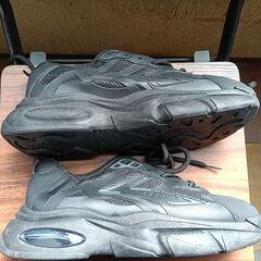 新品 26.5cm メンズ スニーカー ブラック 厚底 シューズ 識別番号:【T460-S】の画像