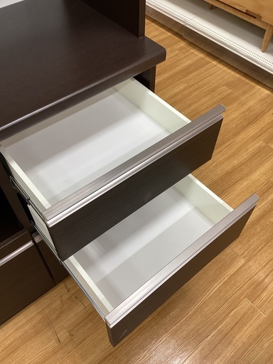 【トレファクマーケット久喜店】松田家具　2枚扉レンジボード　ミロレンジ　ダーク