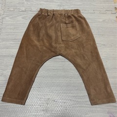  【GU KIDS】コーデュロイパンツ ブラウン 90サイズ 裏なし ゆるシルエットの画像