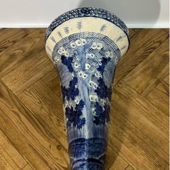◎陶器◎小便器2点セット◎和モダン◎青染付◎骨董◎トイレ◎旧家◎便所◎花文◎古道具◎大正～昭和？◎アンティーク◎レトロ◎の画像