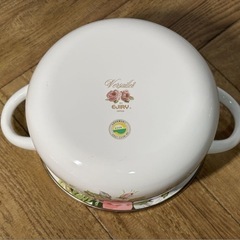 ◎未使用◎EJIRY◎エジリー◎ホーロー鍋◎寸法:18cm 容量:2.2L◎ベルサイユ◎花柄◎両手鍋の画像
