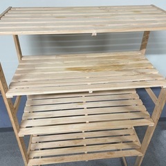 木製オープンラック 4段の画像