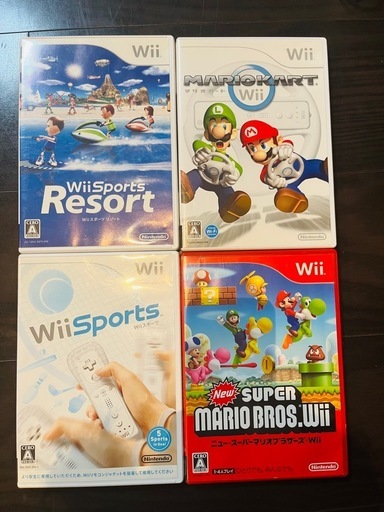 ゲーム　Wii 本体　リモコン　ソフト4点