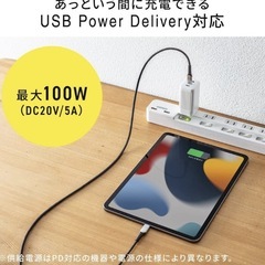 サンワサプライ USB Type-Cケーブル 100W PD 0.2m 高耐久の画像