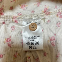 【branshes】花柄コーデュロイワンピース ベージュ系 綿100% 平置き45cmの画像