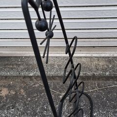 猫型ワイヤー スリッパラック 4足収納 黒 アイアンの画像