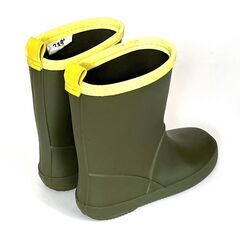 オリーブグリーンとカーキの長靴 レインシューズ 21cmの画像