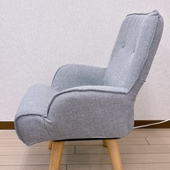 回転ローチェア/布地ソファー/グレーの画像