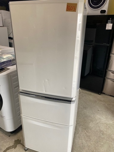 NO B603 ?福岡市内配送設置無料✨?335L 3ドア冷蔵庫 三菱 MR-C34W-W 右開き 自動製氷搭載