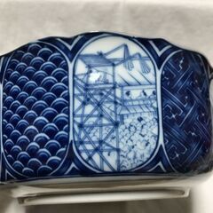 大相撲　大皿　深皿　栄峯 軍配団扇柄  直径約18㎝ Authentic Sumo design deep dish の画像