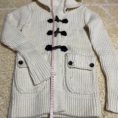 ザックリ着こなすニットコート(フード脱着可)の画像