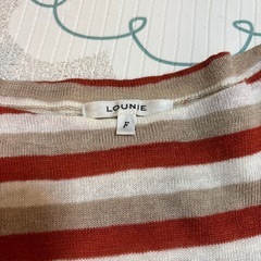 LOUNIE 赤と白ストライプ 五分袖ニットの画像