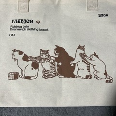 FASHNOR 猫イラスト トートバッグの画像
