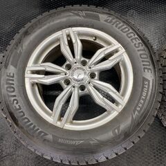 タイヤ走行短め【BS DM-V3 265/60R18】スタッドレス【EUROBAHN 18インチ 7.5J5HPCD130+43】21年 ベンツ純正キャップ Gクラス等　(STF043MY)の画像